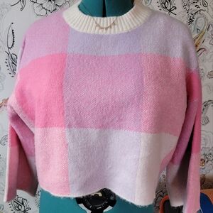 Jessica Simpson Pink and White Sweater